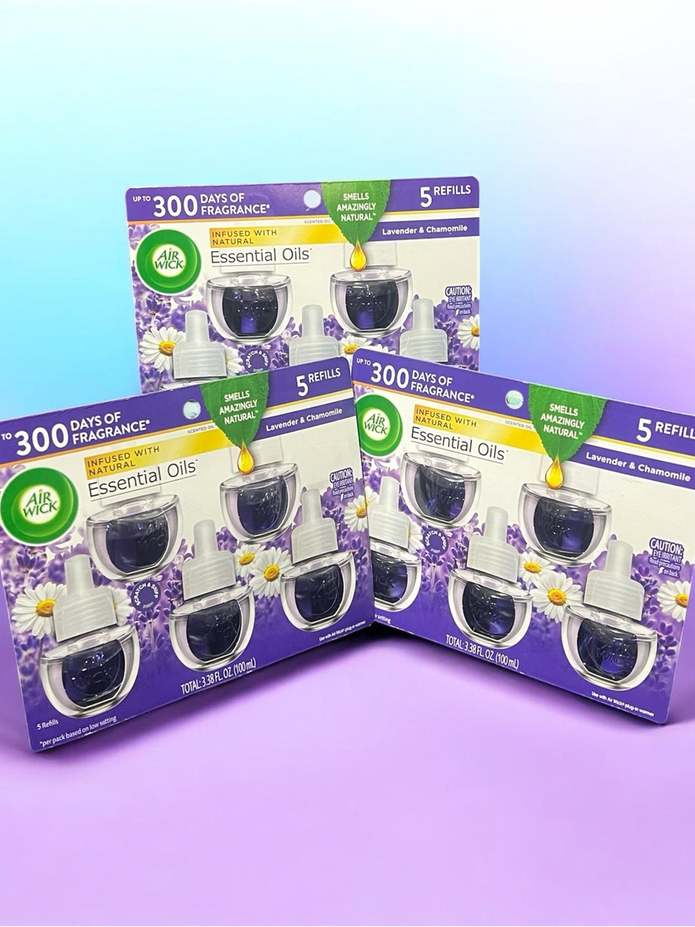 15 refills Air Wick Lavender & Chamomile Essential Oils Refill Pack - Purple